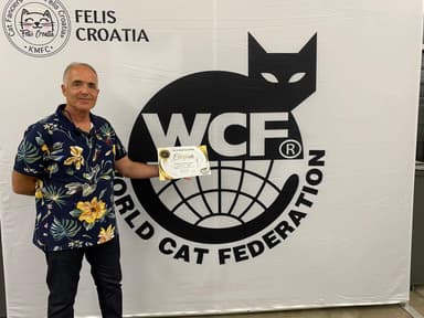 Manel en una exposición felina